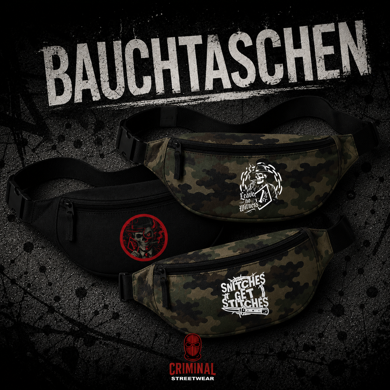 CRIMINAL STREETWEAR - BAUCHTASCHEN