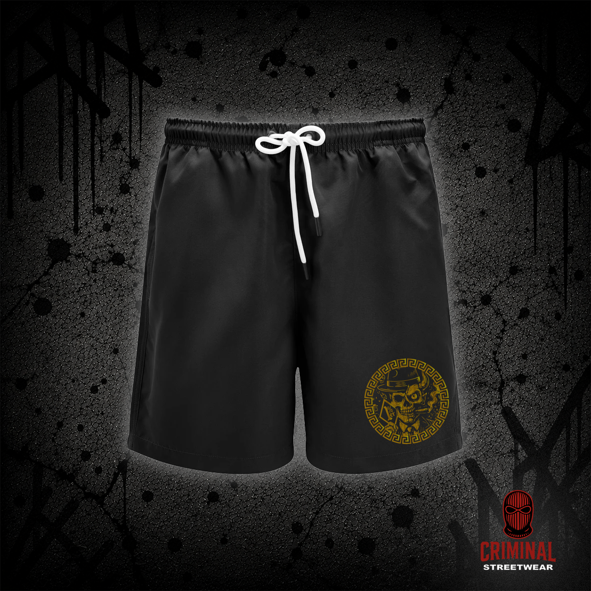 Criminal Streetwear | VERSAC'RIM'E | Badehose | Schwarz