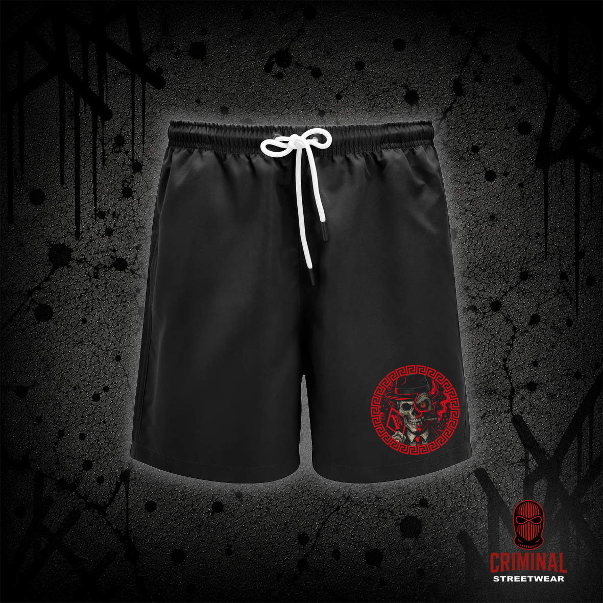 Criminal Streetwear | VERSAC'RIM'E | Badehose | Schwarz