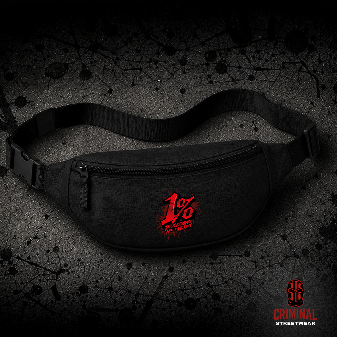 Criminal Streetwear | FUCK AROUND AND FIND OUT  Bauchtasche – Schwarz