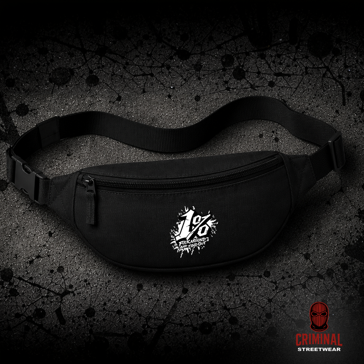 Criminal Streetwear | FUCK AROUND AND FIND OUT  Bauchtasche – Schwarz