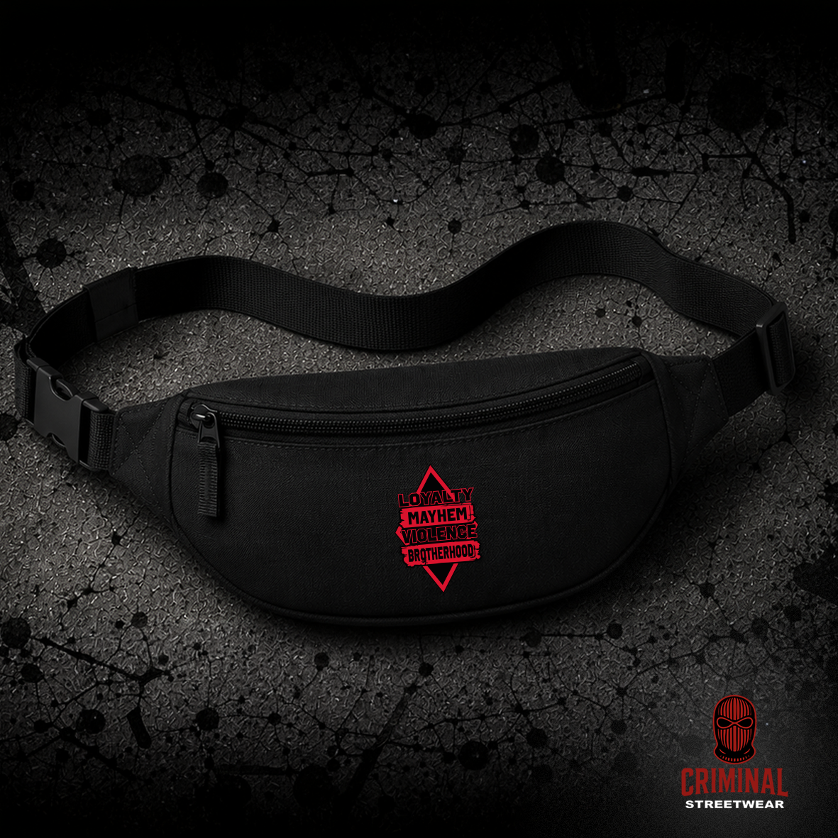 Criminal Streetwear | LOYALTY VIOLENCE  Bauchtasche – Schwarz