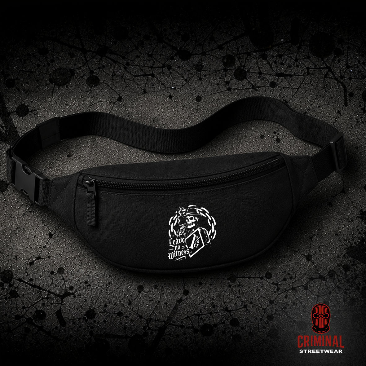 Criminal Streetwear | LEAVE NO WITNESS  Bauchtasche – Schwarz
