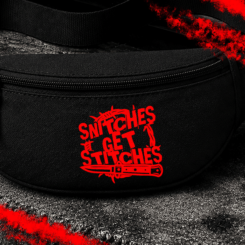 Criminal Streetwear | SNITCHES GET STITCHES | Bauchtasche | Black