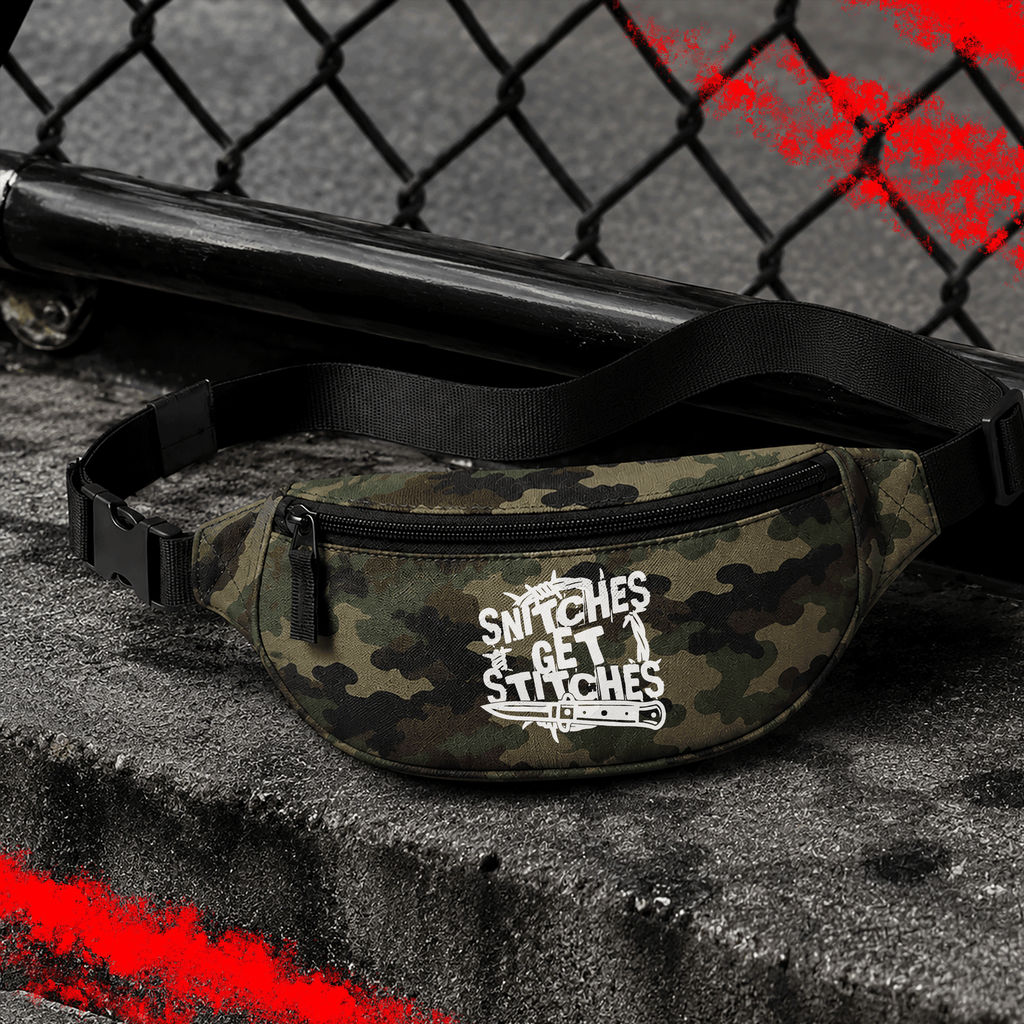 Criminal Streetwear | SNITCHES GET STITCHES | Bauchtasche | Camo