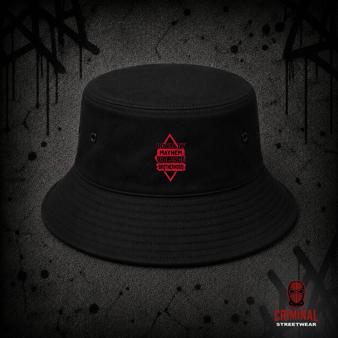Criminal Streetwear | LOYALTY-VIOLENCE Buckethat – Schwarz
