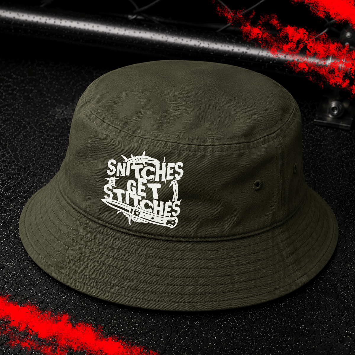 Criminal Streetwear | SNITCHES GET STITCHES | Buckethat | Oliv