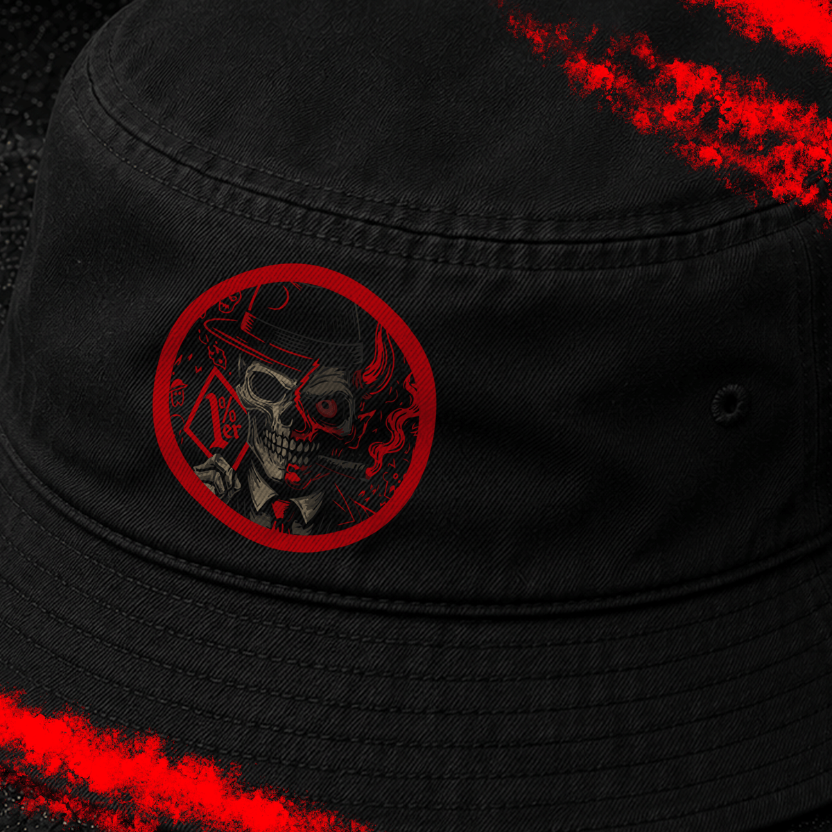 Criminal Streetwear | 1%er-Skull | Buckethat | Black