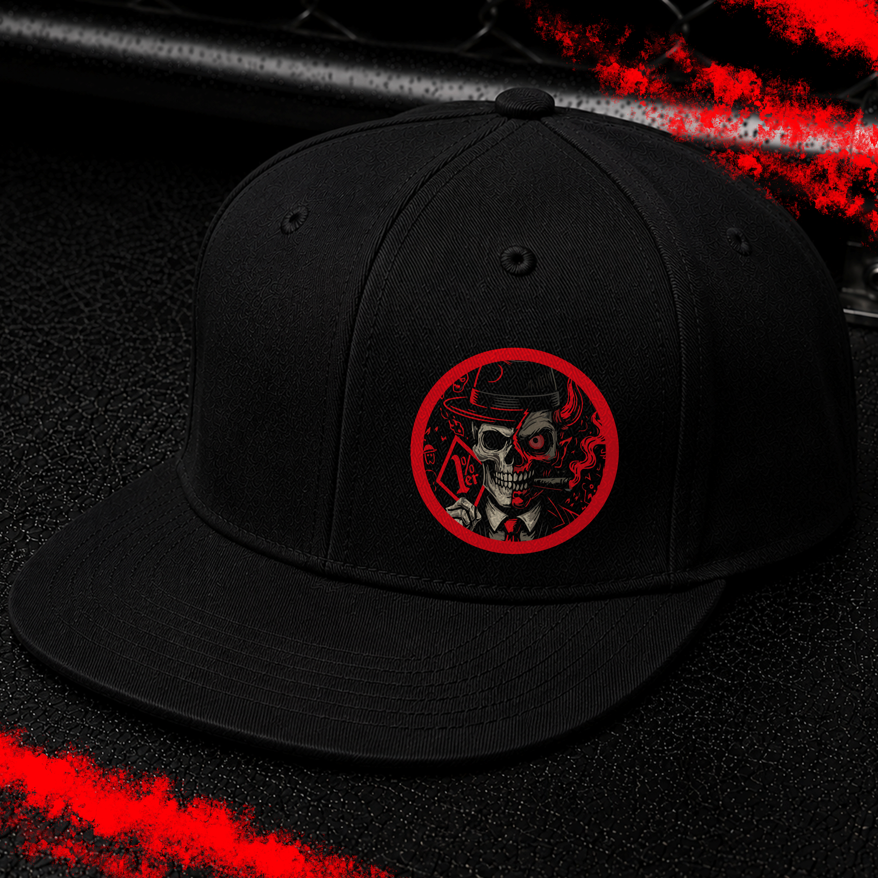 Criminal Streetwear | 1%er SKULL | Cap | Black