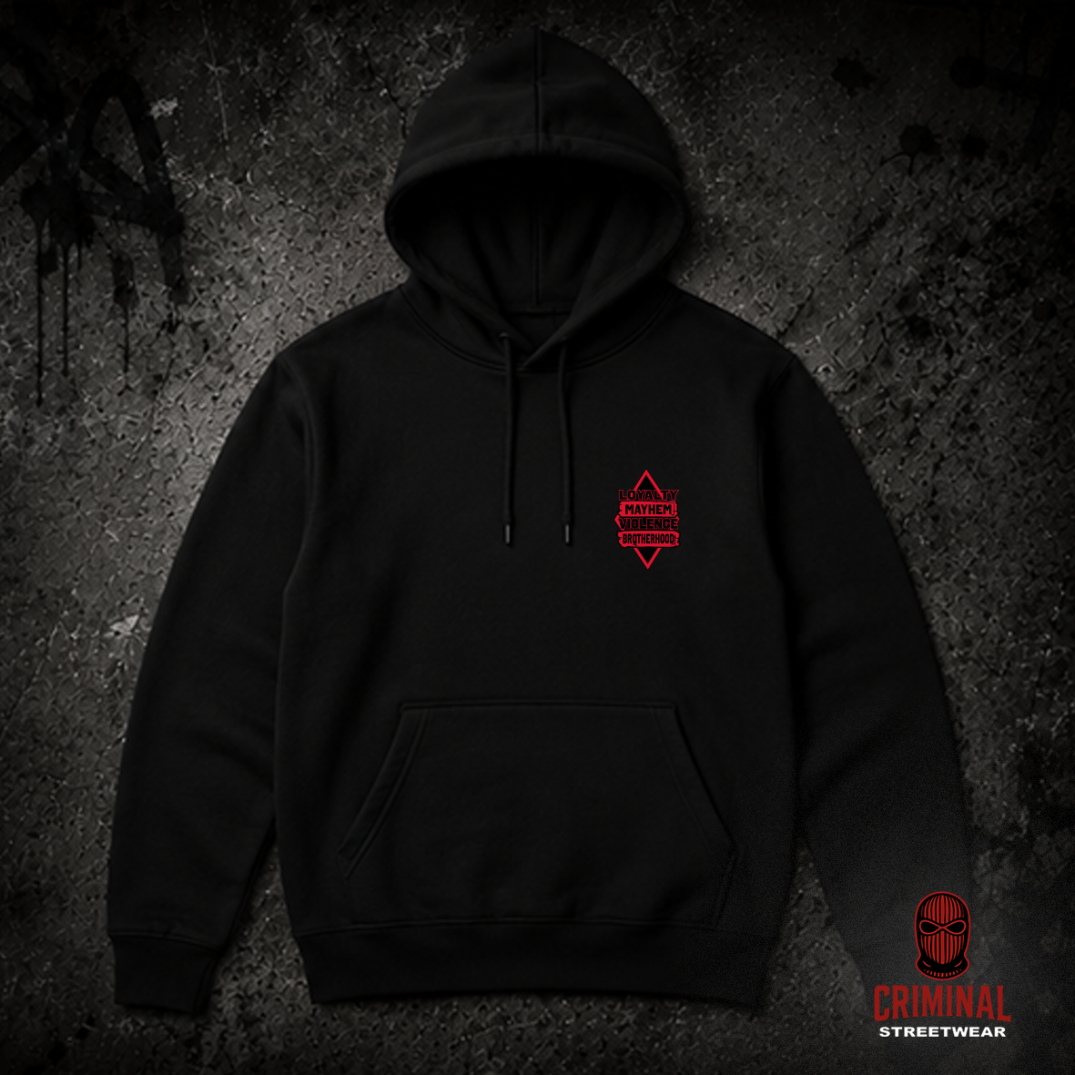 Criminal Streetwear | LOYALTY-VIOLENCE Hoodie - Black