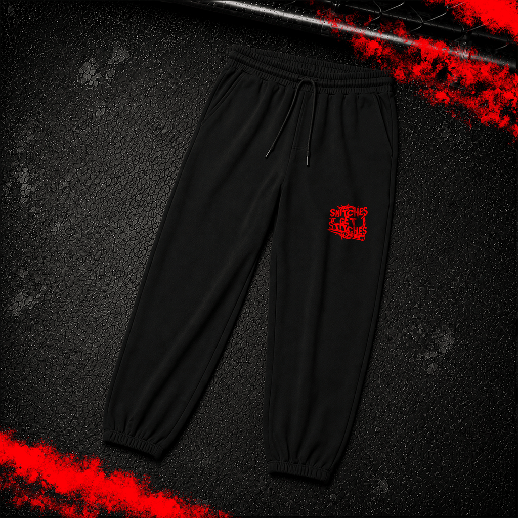 CRIMINAL STREETWEAR | SNITCHES GET STITCHES | Jogginghose | Black