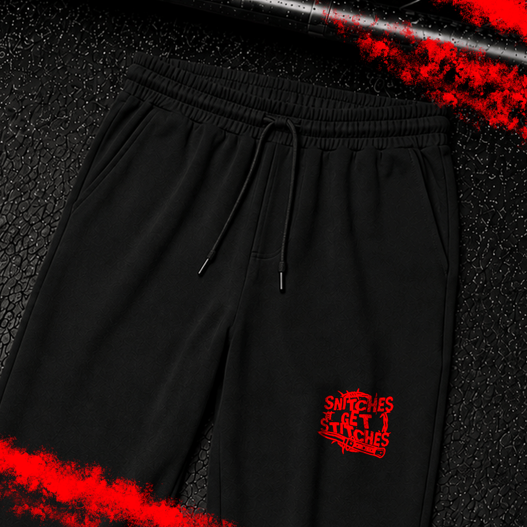 CRIMINAL STREETWEAR | SNITCHES GET STITCHES | Jogginghose | Black
