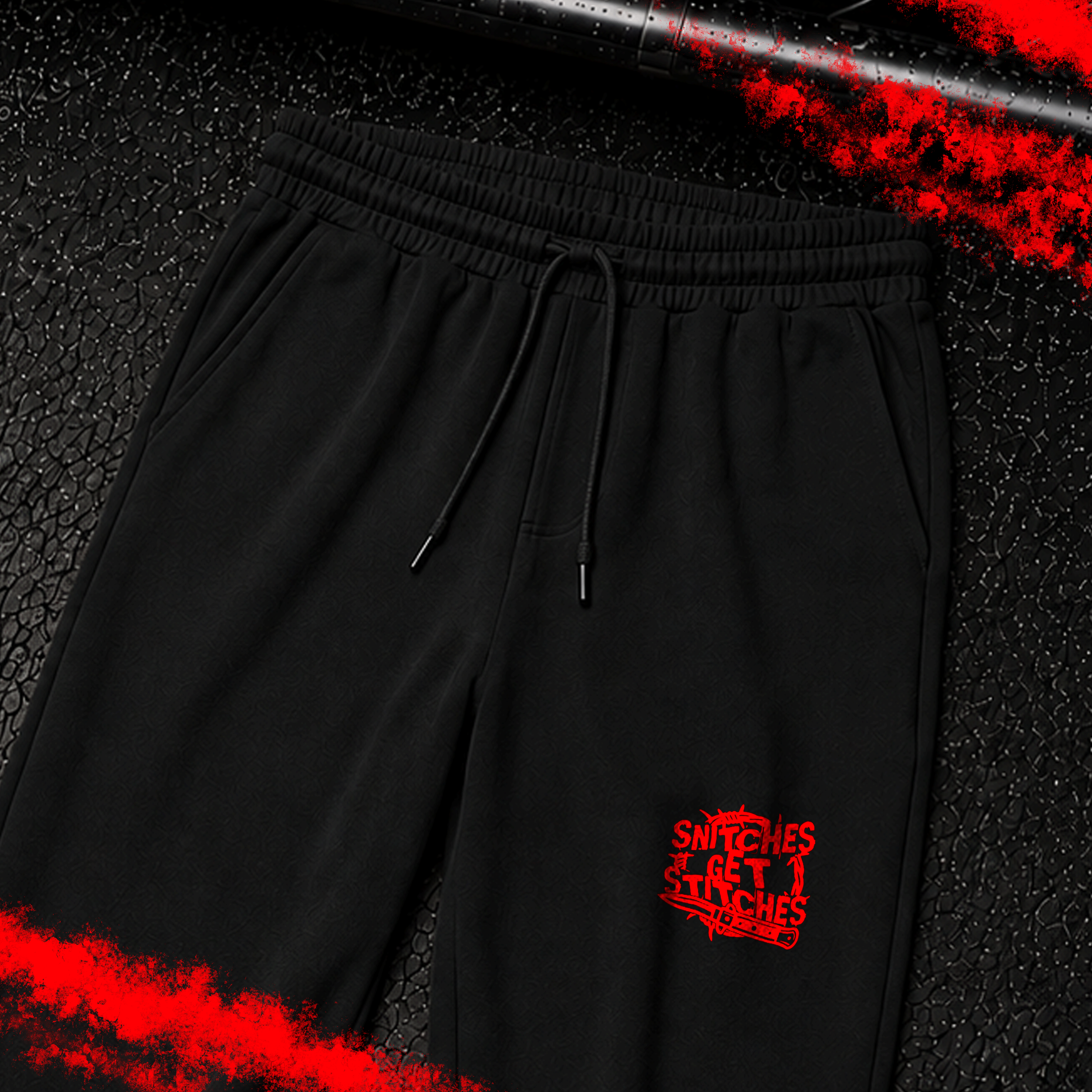 CRIMINAL STREETWEAR | SNITCHES GET STITCHES | Jogginghose | Black