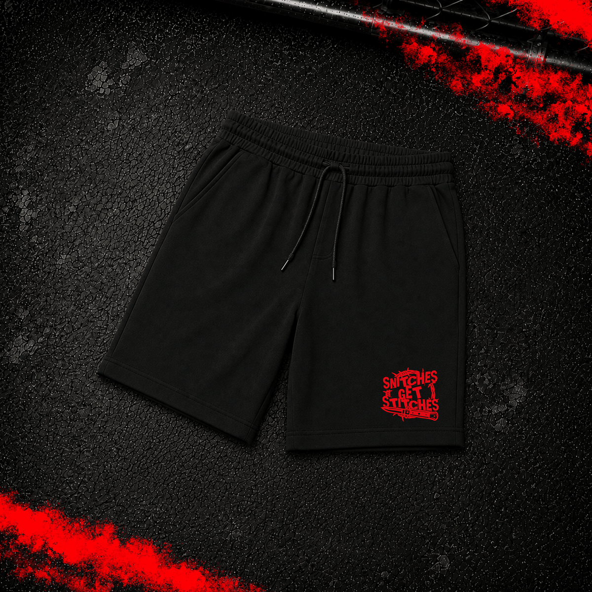 Criminal Streetwear | SNITCHES GET STITCHES | Shorts | Black