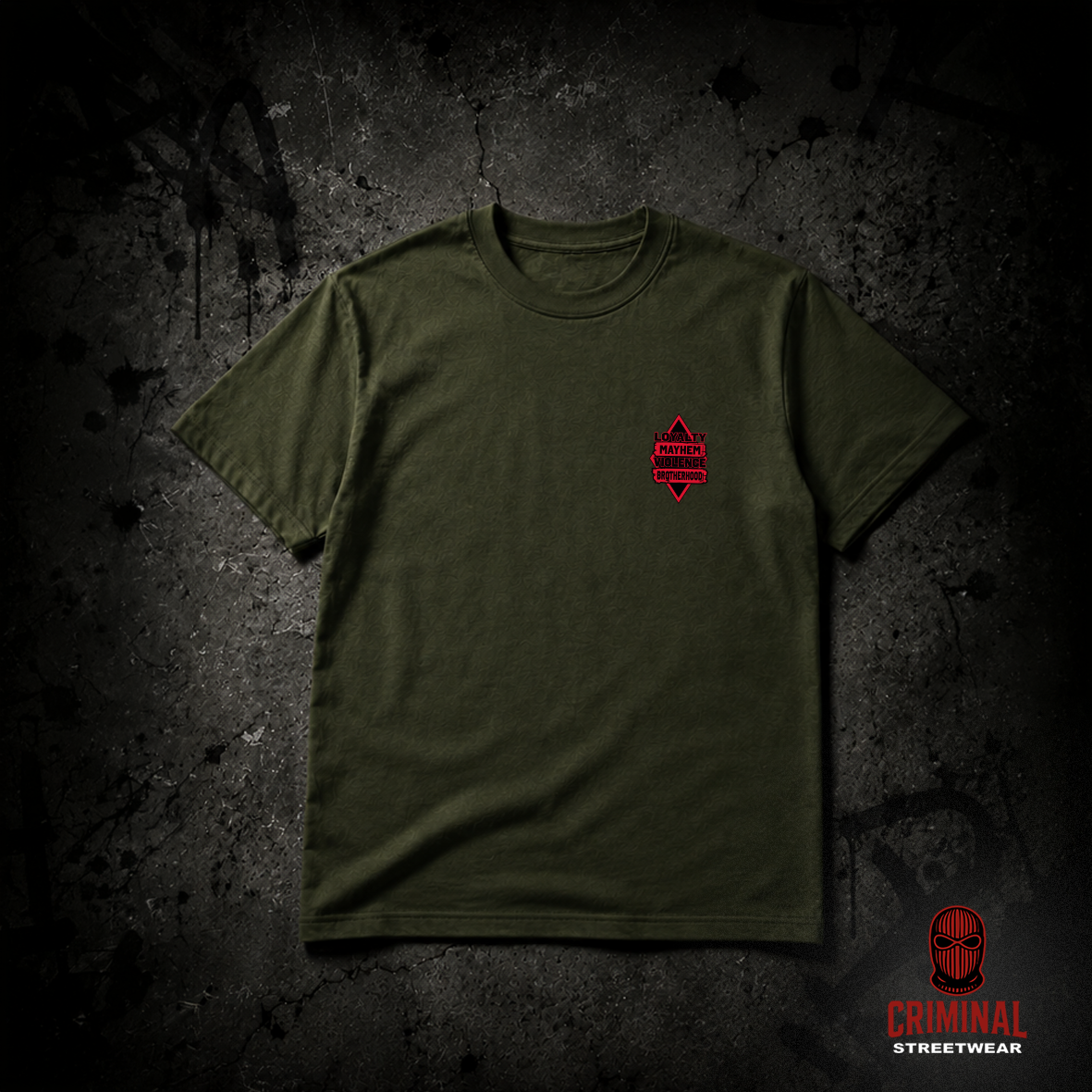 Criminal Streetwear | LOYALTY-VIOLENCE | T-Shirt – Oliv
