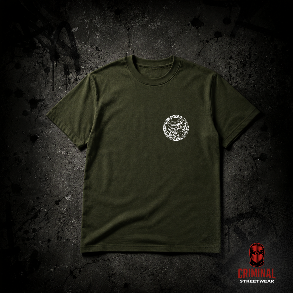 Criminal Streetwear | VERSAC'RIM'E | Tshirt | Oliv