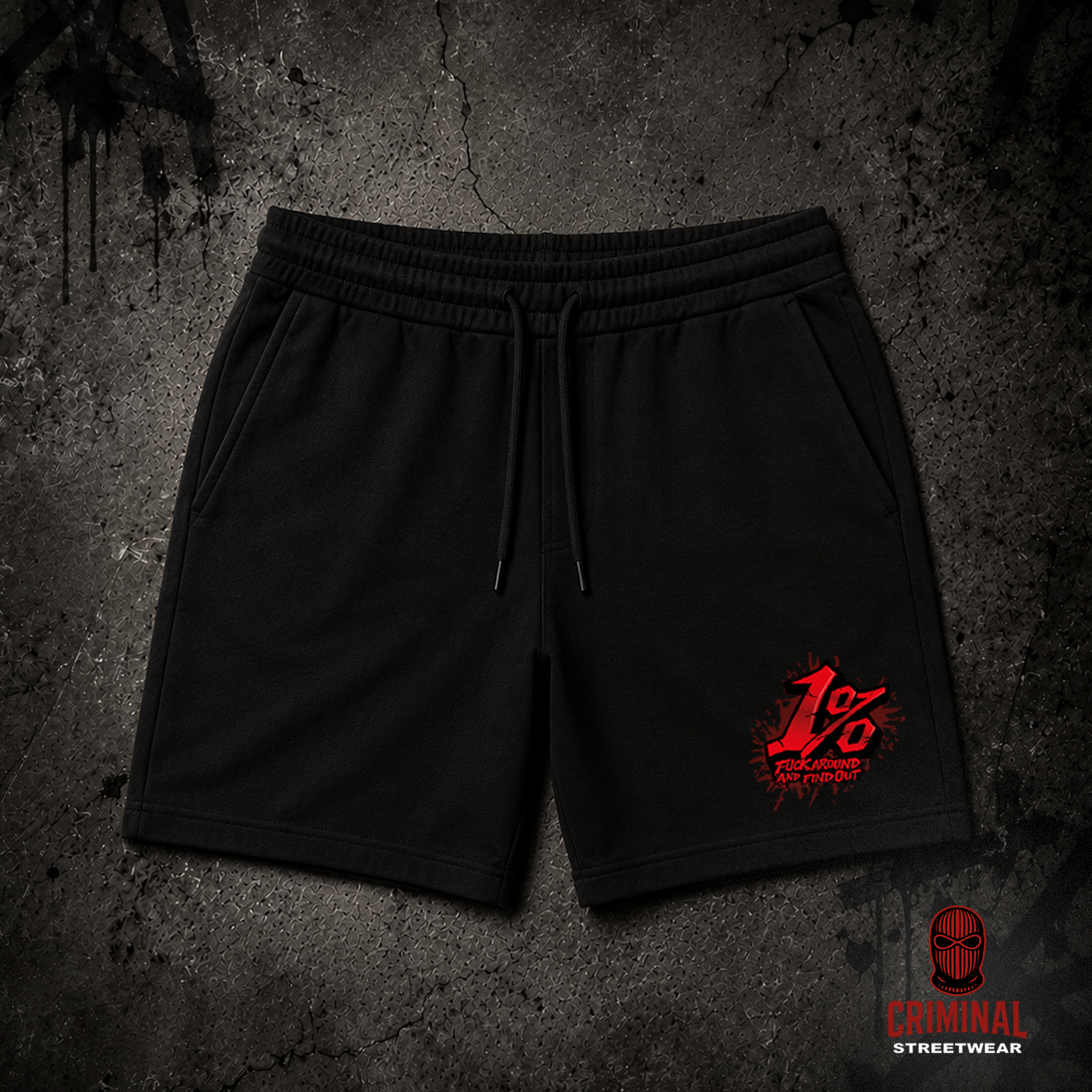 Criminal Streetwear | FUCK AROUND AND FIND OUT | Shorts – Schwarz