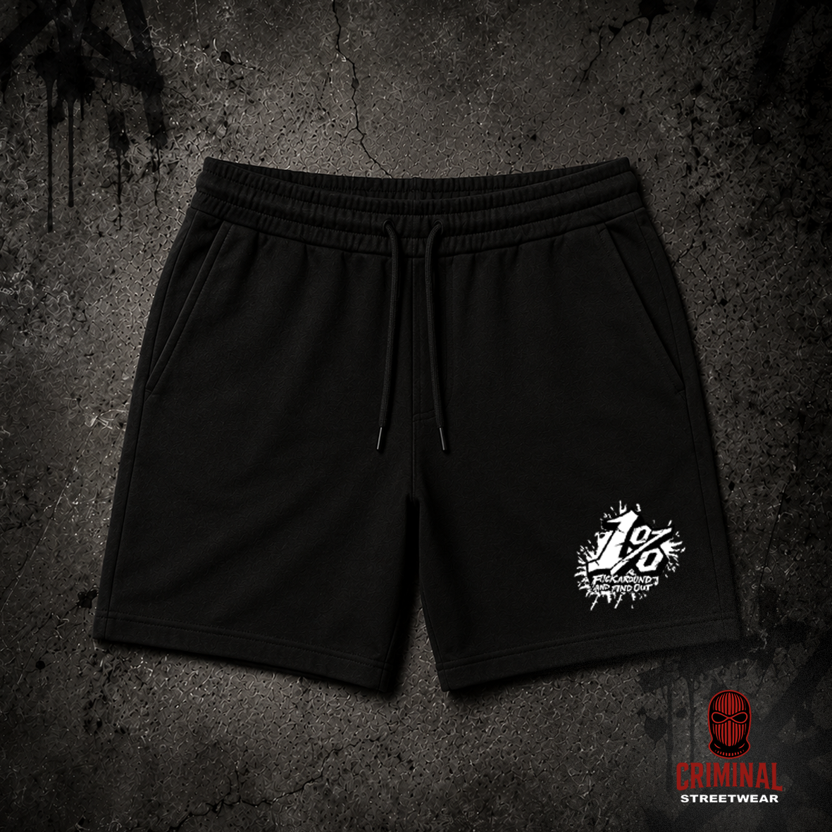 Criminal Streetwear | FUCK AROUND AND FIND OUT | Shorts – Schwarz