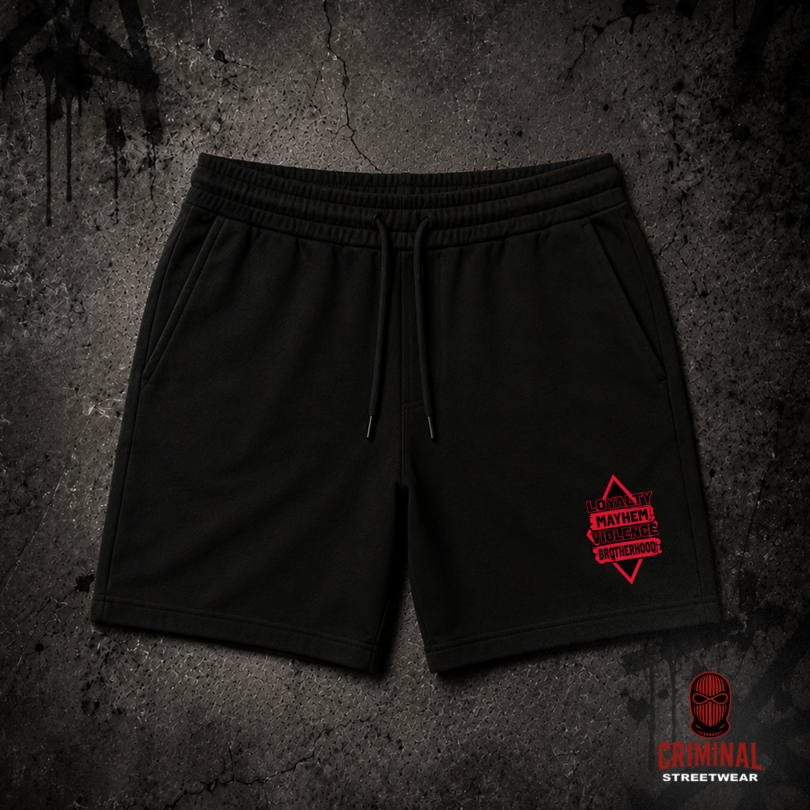 Criminal Streetwear | LOYALTIY-VIOLENCE | Shorts – Schwarz